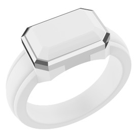 ThunderFit Women's Trinity Stone Silicone Rings - Faux Gemstone Rubber Engagement Bands, Variety Multipacks 1-3