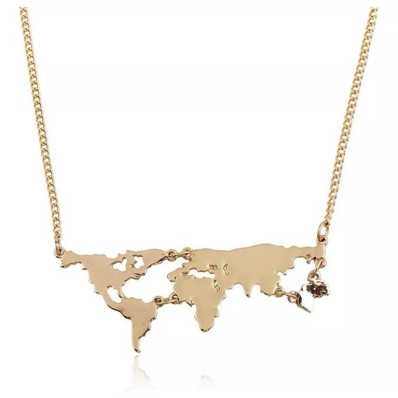 Patry Deluxe Dije Mapamundi Collar Viajes Mapa Regalo Navidad Viajero