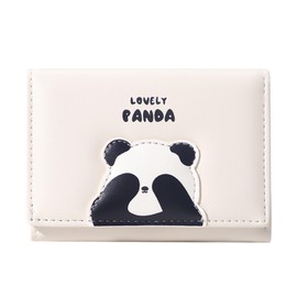 Sunwel Fashion Cute Panda Wallet Small Cash Pocket ID Window Card Holder for Women Girls, CREAM, Cute