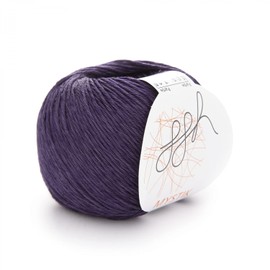 ggh Mystik - Cotton and Viscose Blend with Shiny Effect - Wool for Knitting or Crocheting - Colour 109 - Plum
