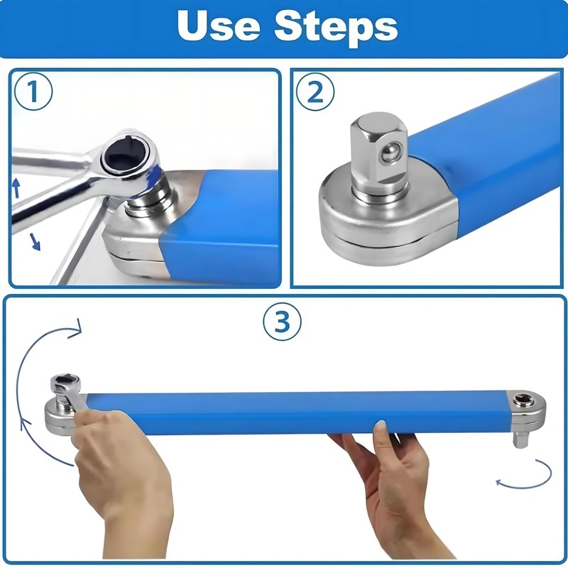 RZKNIP Offset Extension Wrench, Zero Degree Ratchet Extension Set Includes