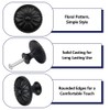 Pack of 12 Furniture Knobs, Black with Screws, Flower Pattern,