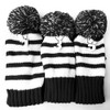 CENPEK Stripes Knitted Golf Club Head Covers 3 Piece Set