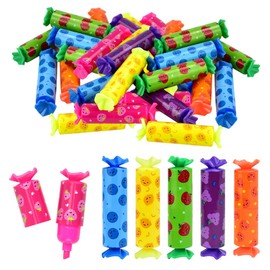 LPAMABA 30 Pieces 6 Colours Mini Highlighter Pen Set Mini Textliner Mini Highlighter Pens Marker Mini Highlighter Pen for Students Party Bags Funny Stationery Cute Candy Shape