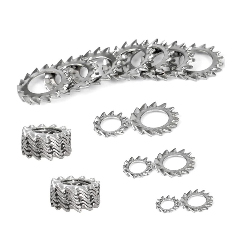 Dzsomt Tooth Washers 300 Pieces Lock Washers Stainless Steel Serrated