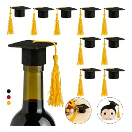 10pcs Mini Sombrero Graduación Para Recuerdos De Graduacion Color Amarillo
