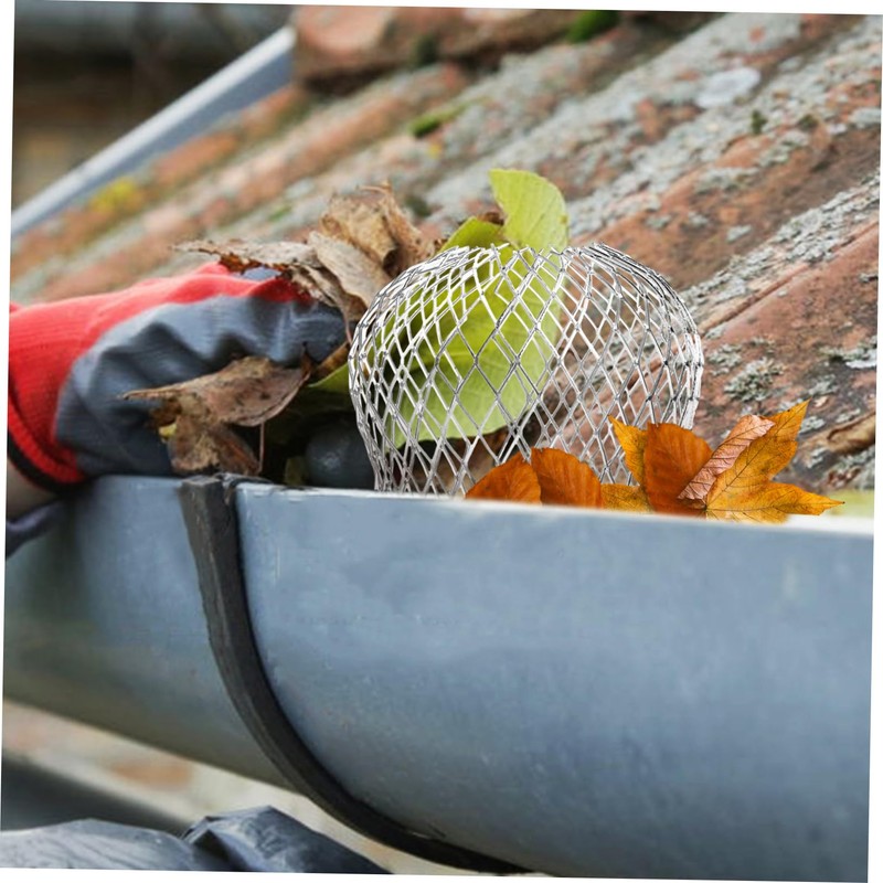 ORFOFE 8pcs Downspout Filter Gutter Guards Aluminum Leaf Strainers for