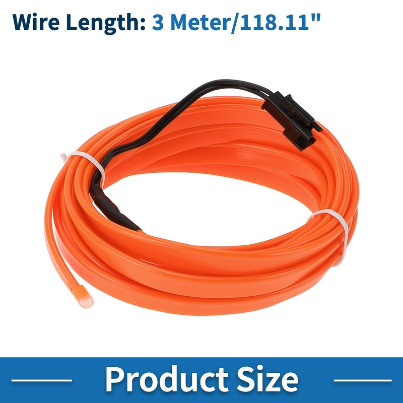 X AUTOHAUX 3 Meter EL Wire Cable LED Glow String