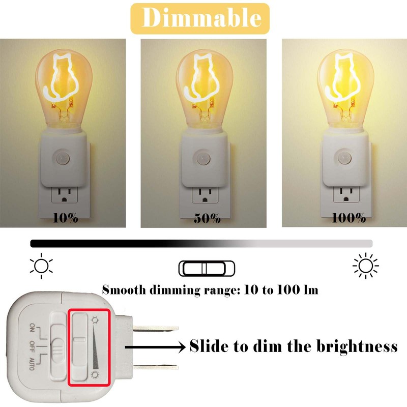 Yaoten Vintage Farmhouse Filament LED Night Light Plug-in, Dusk-to-Dawn &