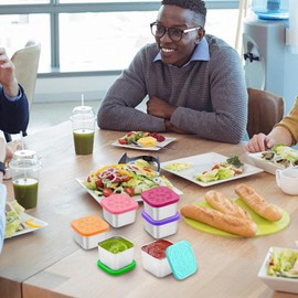 Dressing Containers with Lids | Dip Containers for Lunch - Stainless Steel Condiment Salad Dressing Cups for Travel Breakfast Meal Prep Outdoor Picnic Kitchen School Dinner Workplace