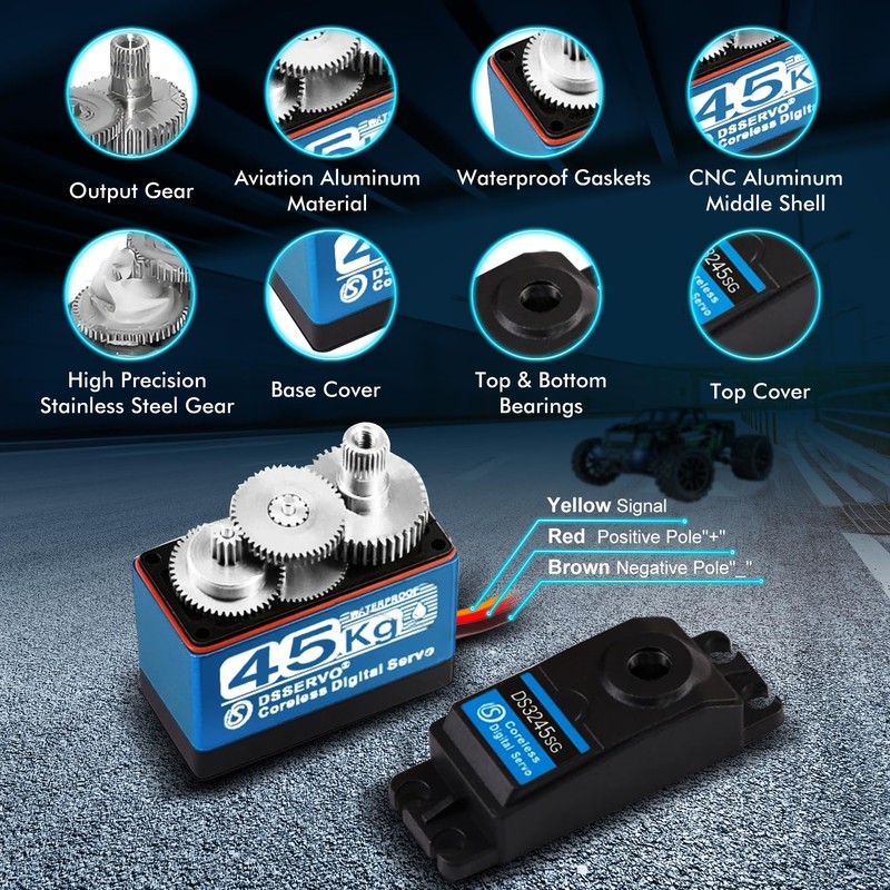 45KG Servo 1/10 Steering Servo High Torque Coreless RC Steering