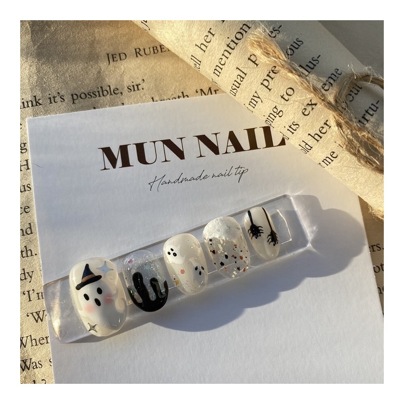 [Halloween] Baby Ghost Nail Tips - Long Point / [할로윈]아기유령