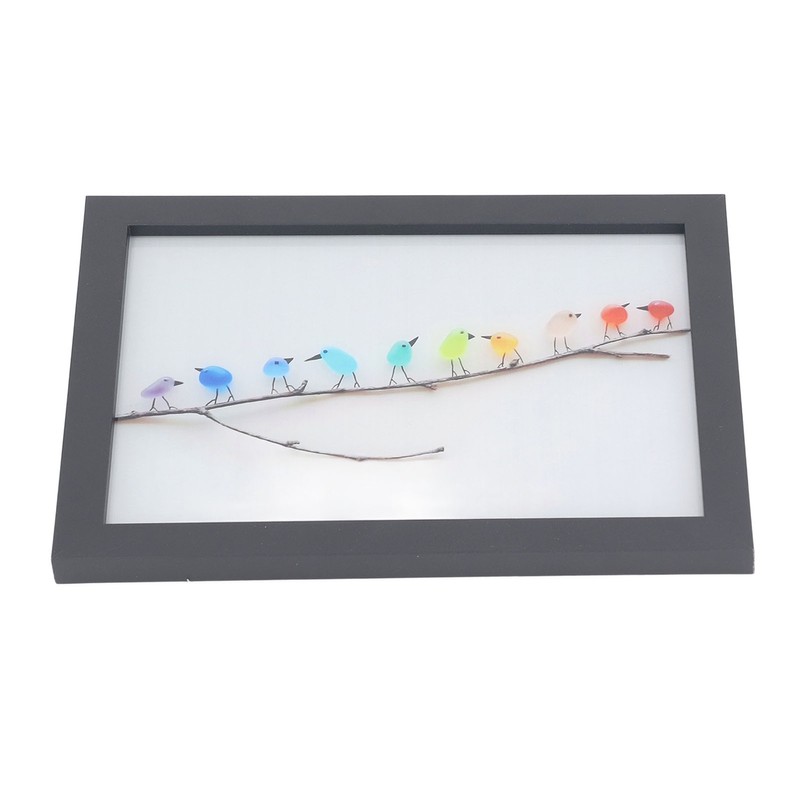 Photo Frame Black Decorative Rugged Multifunctional Sea Glass Birds Picture