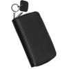 Blanze Men's Italian Carbon Leather Key Case, Round Zipper, Compatible