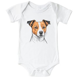 Cute Jack Russell Terrier Dog Breed Baby Bodysuit, 18-24 Months White