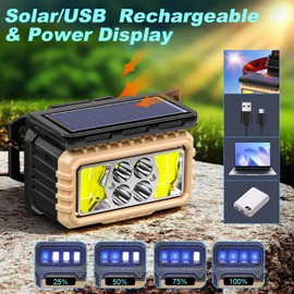 KERNOWO Solar Headlamp for Camping,Rechargeable LED Headlight for Adults with Motion Sensor, Six Adjustable Modes, Waterproof,Lightweight,Flashlight for Cycling,Hiking,Fishing,2-Pack,Black