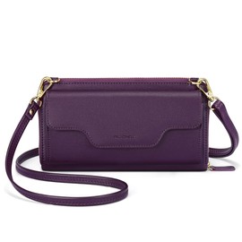 nuoku Crossbody Bags for Women, Wrist Wallets for Women, Clutch Purses for Women, RFID Wallet Women, purple