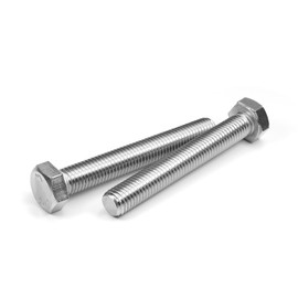 MroMax 2Pcs M14 x 100mm Hex Head Screws Bolts, 304 Stainless Steel 18-8, Fully Threaded, External Hex Drive, for Mounting Chair, Handles, Rail, Pump, Wheels, Antenna Parts, Boat and Plastic Bumpers