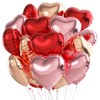 Heart Foil Balloons Pack of 24, Heart Balloons Wedding Red