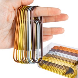 4 Inch Large Paper Clips, 30pcs Jumbo Paper Clips 100 mm Metal Multicolored Giant PaperClips Vinyl Coated Extra Large Mega Paperclips for Office School Document organizing
