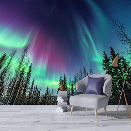 FENDROM Forest Wall Tapestry for Bedroom Aesthetic Fantasy Galaxy Starry Night Tapestries Wall Hanging Green Landscape Ceiling Backdrop Decor for Living Room Dorm