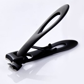 Extra Wide Jaw Nail Clippers for Thick Nails - Heavy Duty Stainless Steel Clippers for Seniors, Men, and Adults - Includes Fingernail File and Storage Box (Black)