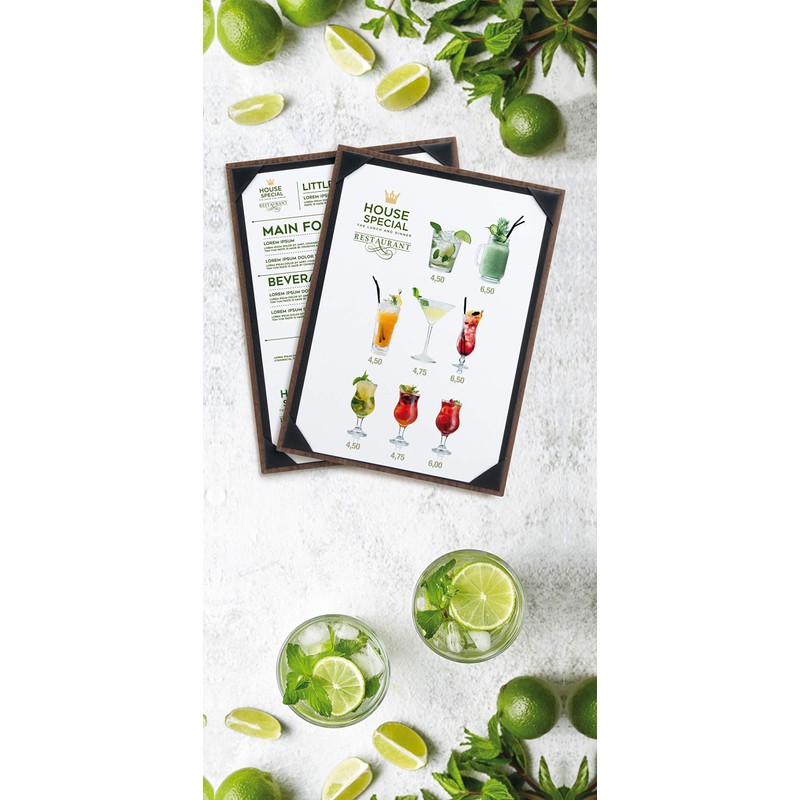 Deluxe A4 Menu Holder Walnut Wood