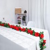 Luyue 2Pack-15ft Fake Red Rose Vine Christmas Garland Artificial Flower