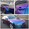 AuMoHall Purple Blue Chameleon Glossy Car Vinyl Wrap Sticker Sparking