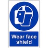 V Safety Wear Face Shield PPE Sign - 200mm x