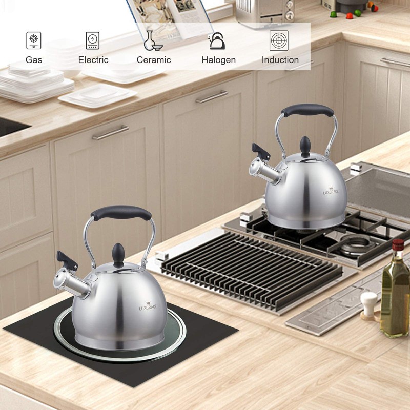 Creative Home 2.6 Qt. Stainless Steel Whistling Tea Kettle Teapot