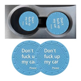 Adunsiaoto Pack of 4 Non-Slip Drink Holder Coasters, Vehicle Car Coasters for Interior Accessories, Car Non-Slip Cup Mat for Women Men (Blue)
