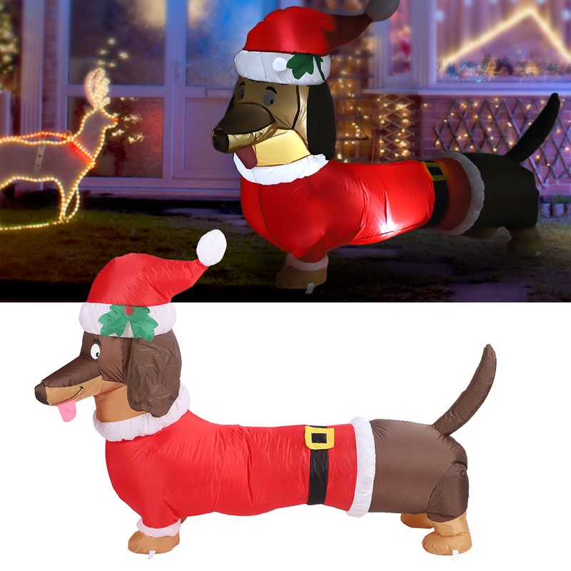 Inflatable Weiner Dog 1.5 Meters Illuminated Polyester Fiber Blow Up