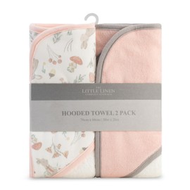 The Little Linen Company Hooded Baby Bath Hooded Towel 2pk - Harvest Bunny