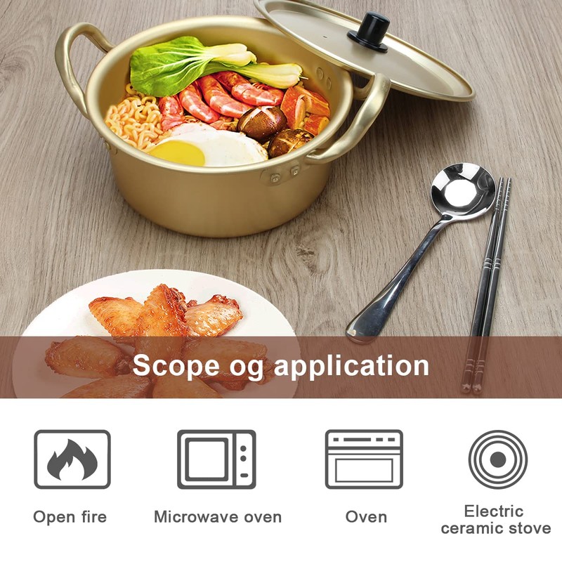 Korean Ramen Cooking Pot, AHIER Korean Ramen Noodle Pot With