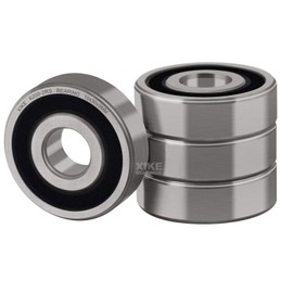 XiKe 4 Pcs 6200-2RS Double Rubber Seal Bearings 10x30x9mm, Pre-Lubricated and Stable Performance and Cost Effective, Deep Groove Ball Bearings.