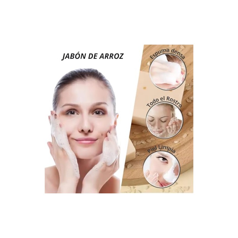 2 Pack Jabón de Arroz Tailandés para Limpieza Facial Suave