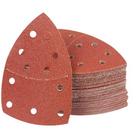 PMIQSA 90PCS 80 Grits Sanding Pads Mouse Sander Pads 11 Hole Sanding Sheets Hook Sandpaper Sheets for Multitool Detail Sander Paper