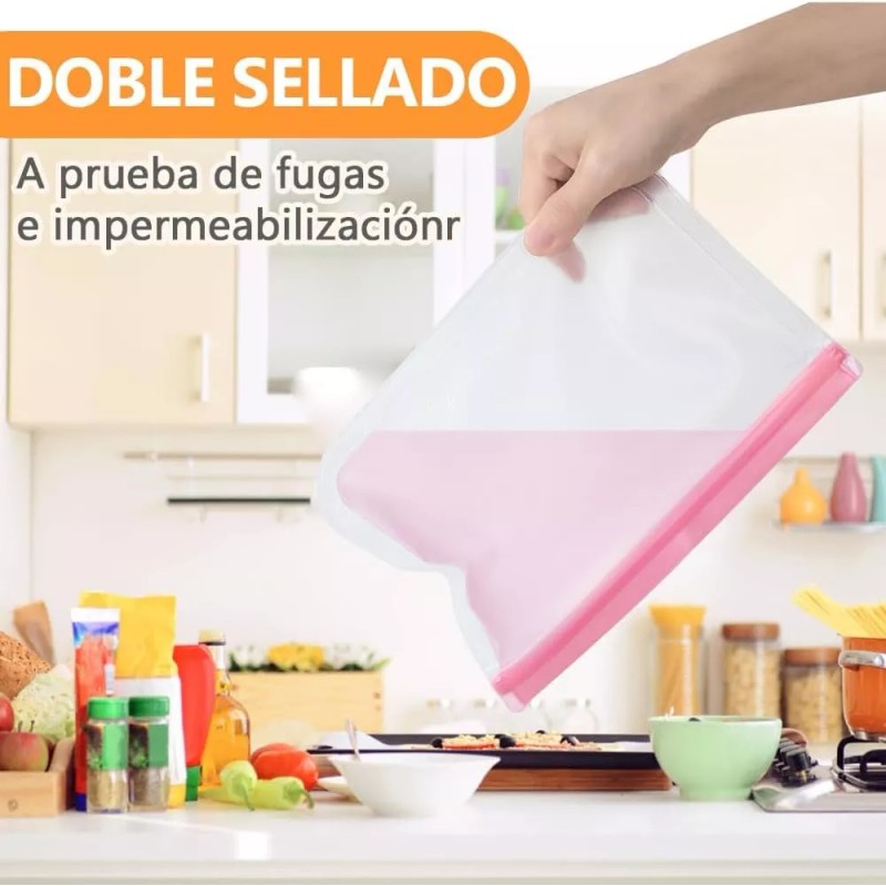 20 Piezas Bolsas Ziploc De Reutilizables Para Alimentos