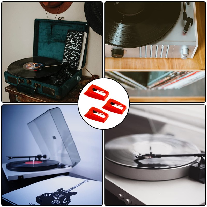 3pcs Record Player Needle, Turntable Replacement Needle Long-Lasting Record Player