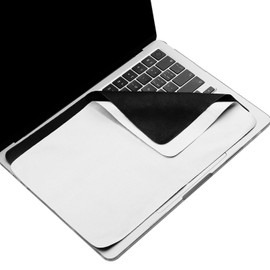 2 Pack Microfiber Liner Cleaning Cloth with Screen Keyboard Imprint Protection for MacBook Pro/AIR 13" 14" 2018-2025, Keyboard Protector Compatible MacBook Air 13/MacBook Pro 14 (M4-M1)-Grey+Black