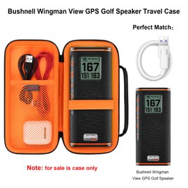 Elonbo Elonbo Carrying Case for Bushnell Wingman View GPS Golf Speaker, Golf Bluetooth Speaker Travel Bag Storage Holder, Extra Mesh Pocket Fits USB Charging Cable Remote. Black