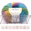 2 Skeins Rainbow Soft Yarn 100% Wool Gradient Multi Color