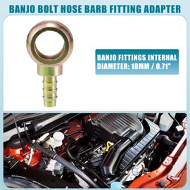 A ABSOPRO Universal Banjo Bolt 18mm ID 10mm OD Banjo Bolt Hose Barb Adapter Replacement for Motorcycle Car Metal Bronze Color (Set of 2)