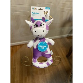 Outward Hound Tug Toss Squeaky Dog Toy K-9 Tuff Guard Small Patches Pig  12”