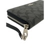 COACH Signature Zip Long Wallet, Strap Included, Coated Canvas, Black