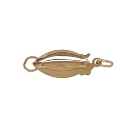 17.1MM 14K Solid Yellow Gold Oval Marquise Safety Clasp Elongated Shape and Sleek for Necklaces and Bracelets Pearl Clasp Made in USA by CRAFT WIRE