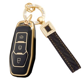 ontto TPU Car key fob cover Compatible with Ford Focus 3 4 ST Mondeo 5 MK5 Mustang F-150 Explorer Edge Fiesta Kuga MK3 MK4 key holder Smart case Shell keyring keychain auto accessories 3 buttons B
