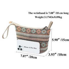 BBORGDC Original Design Jacquard Wristlet Wallet - Large Capacity Clutch Bag with Wrist Strap, Zipper Pouch for Travel, Vacation, or Everyday Use - Perfect Handbag Gift for Women