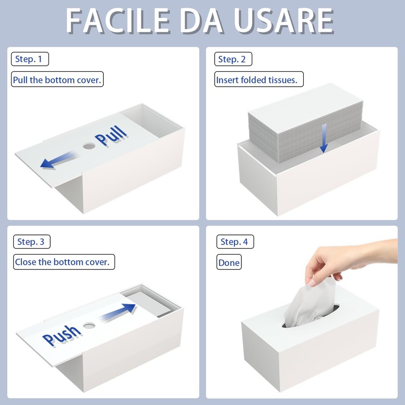 5mm Thicker Acrylic Tissue Box Cover, PITBVO Rectangular Tissue Box
